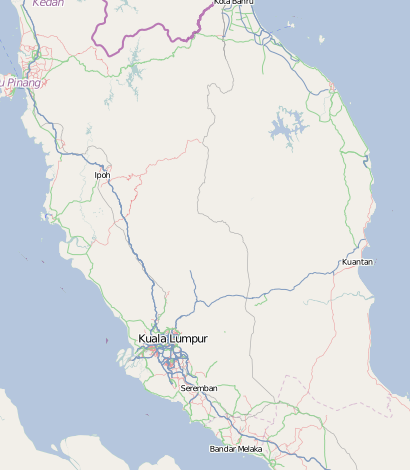 Map showing Cameron Highlands farmers working with Secai Marche relative to the Klang Valley